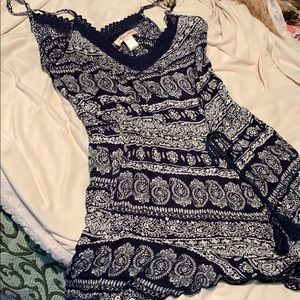 Navy and white romper